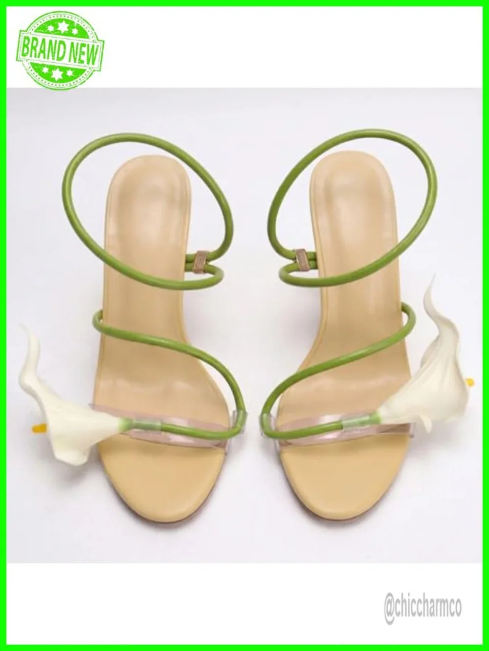 Calla Lily Open Toe Floral Stilettos Heels Strappy Wedding Dressy Sandals